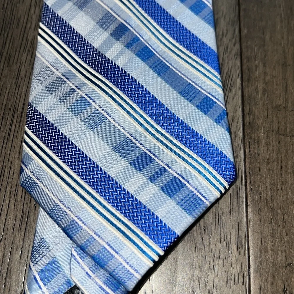Mens Bachrach Roy/baby blue silk Tie